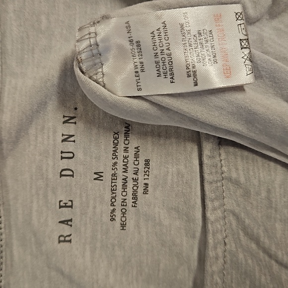 RAE DUNN Medium 'Runs on Coffee' gray racer tank EUC - Picture 6 of 7